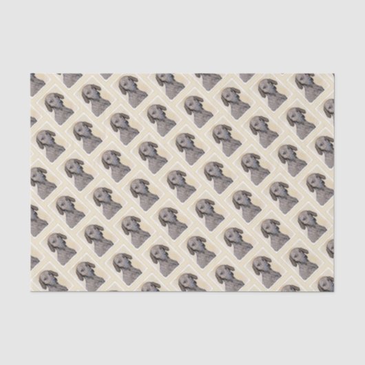 Plottengemälde - Niedliche Original Hundkunst Seidenpapier (Vorderseite)