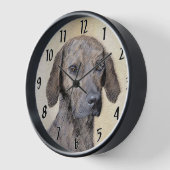 Plottengemälde - Niedliche Original Hundkunst Uhr (Winkel)