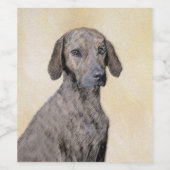 Plottengemälde - Niedliche Original Hundkunst Weinetikett (Einzelnes Label)