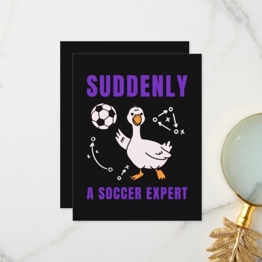 Plötzlich ein Fußball Experte Dankeskarte (Vorderseite/Rückseite Beispiel)