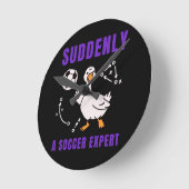 Plötzlich ein Fußball Experte Runde Wanduhr (Winkel)