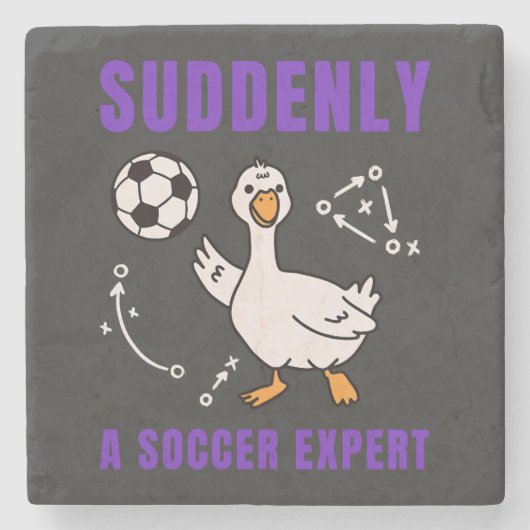 Plötzlich ein Fußball Experte Steinuntersetzer (Vorderseite)
