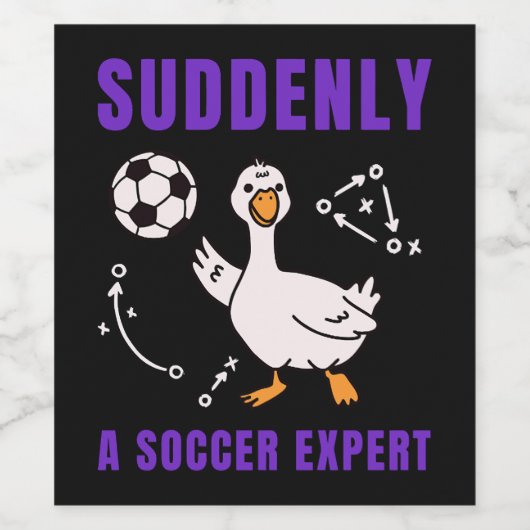 Plötzlich ein Fußball Experte Weinetikett (Einzelnes Label)