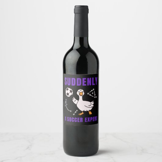 Plötzlich ein Fußball Experte Weinetikett (Vorderseite)