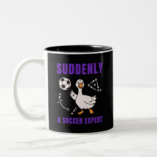 Plötzlich ein Fußball Experte Zweifarbige Tasse (Links)