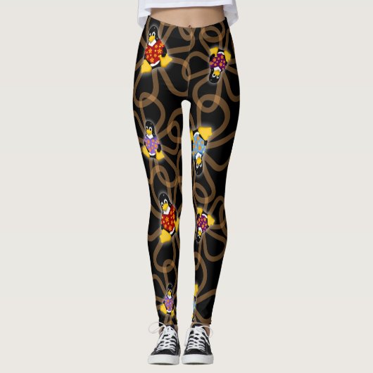 Plötzlich Penguins-Leggings (dunkel) Leggings (Vorderseite)