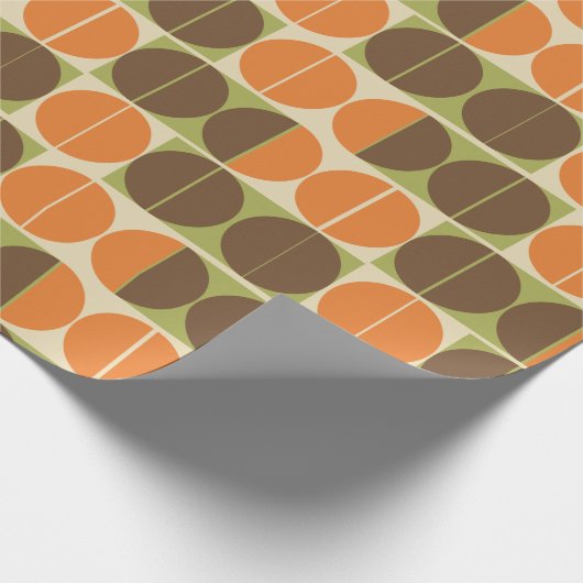 Plötzlich siebziger Jahre Orange Brown Green Geome Geschenkpapier (Ecke)