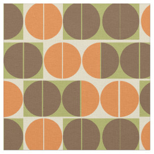 Plötzlich siebziger Jahre Orange Brown Green Geome Stoff