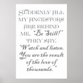 Plötzlich sind alle meine Vorfahren hinter mir: "S Poster (Vorne)