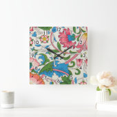 Plötzlich, William Morris Quadratische Wanduhr (Zuhause)