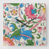 Plötzlich, William Morris Quadratische Wanduhr (Vorderseite)