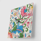 Plötzlich, William Morris Quadratische Wanduhr (Winkel)