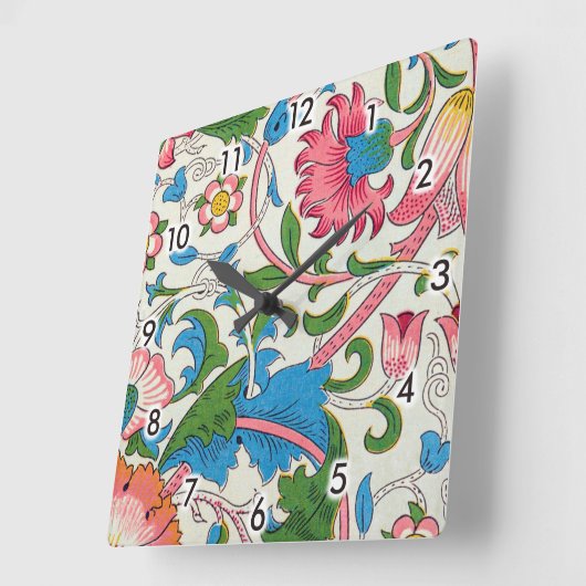 Plötzlich, William Morris Quadratische Wanduhr (Winkel)