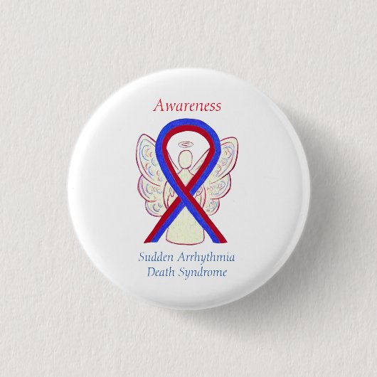 Plötzliche Arrhythmie Todessyndrom SADS Ribbon But Button (Vorderseite)