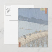 Plötzliche Dusche auf der Ohashi-Brücke in Ataka Postkarte (Vorne/Hinten)