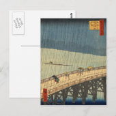 Plötzliche Dusche über die Brücke von Shin-Ōhashi, Postkarte (Vorne/Hinten)