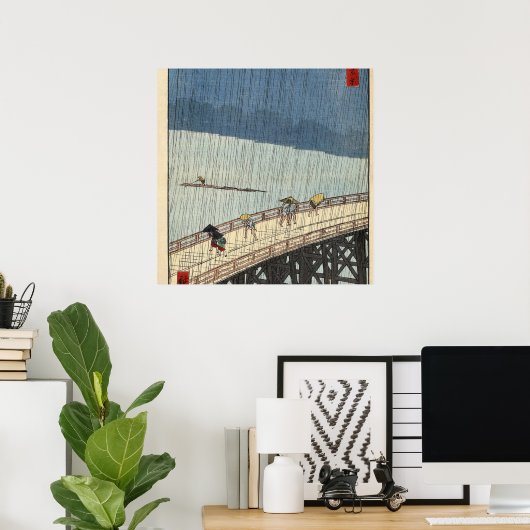 Plötzliche Dusche über Shin-Ō Hashi-Brücke und At Poster (Heimbüro)