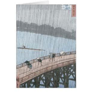 Plötzliche Dusche über Shin-Ohashi Brücke und