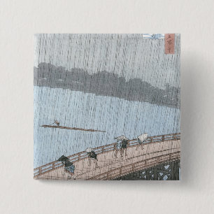 Plötzliche Dusche über Shin-Ohashi Brücke und Button