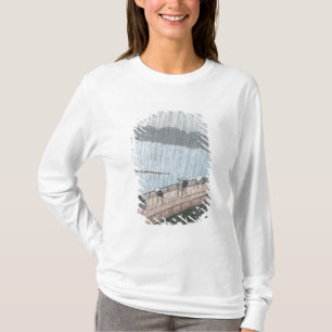 Plötzliche Dusche über Shin-Ohashi Brücke und T-Shirt