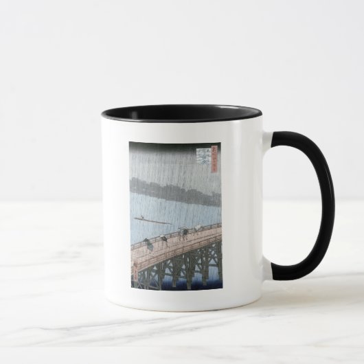 Plötzliche Dusche über Shin-Ohashi Brücke und Tasse (Rechts)
