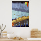 Plötzliche Dusche über Shin-Ohashi Utagawa Hiroshi Poster (Küche)