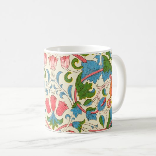 Plötzliche Rose (von William Morris) Kaffeetasse (VorderseiteRechts)