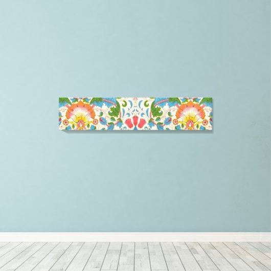 Plötzliche Rose (von William Morris) Leinwanddruck (Insitu (Holzboden))