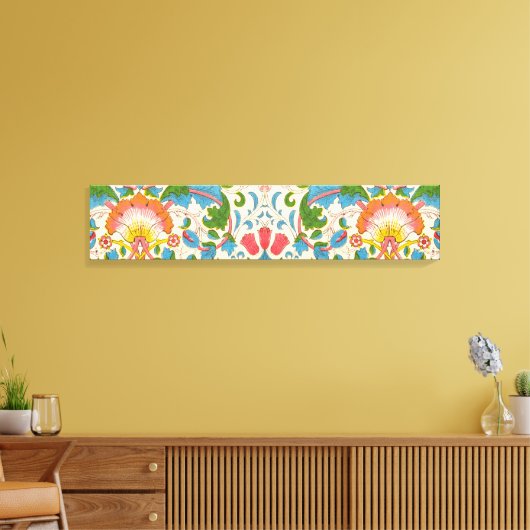 Plötzliche Rose (von William Morris) Leinwanddruck (Insitu (Wohnzimmer))