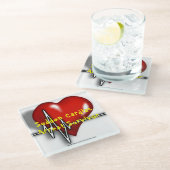 Plötzlicher Herzstillstand-Überlebender Glasuntersetzer (Schrägansicht)