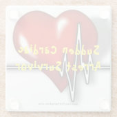 Plötzlicher Herzstillstand-Überlebender Glasuntersetzer (Rückseite)