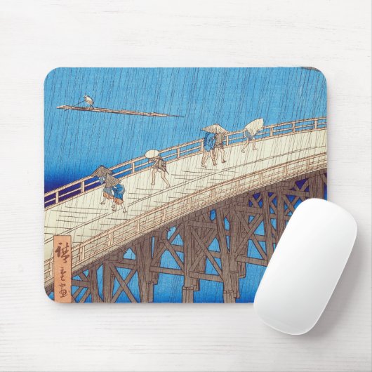 Plötzlicher Regenschauer über der Atake-Brücke, Ut Mousepad (Mit Mouse)