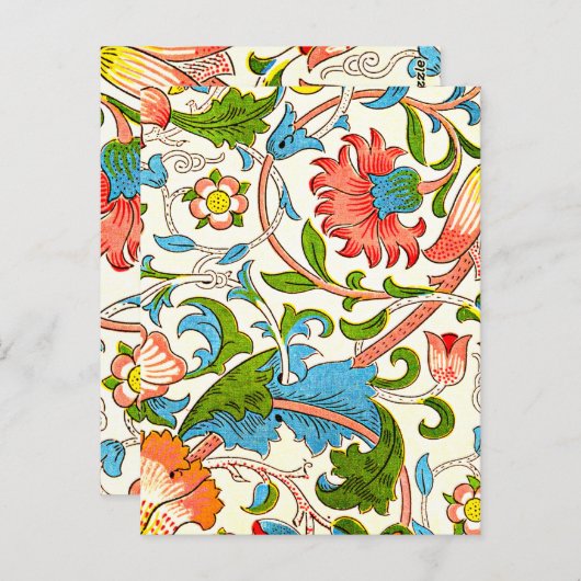 Plötzliches, farbiges Vintages Muster Postkarte (Vorne/Hinten)