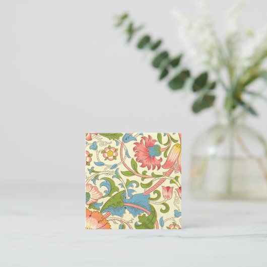 Plötztes Muster (1884) von William Morris Quadratische Visitenkarte (Stehend Vorderseite)