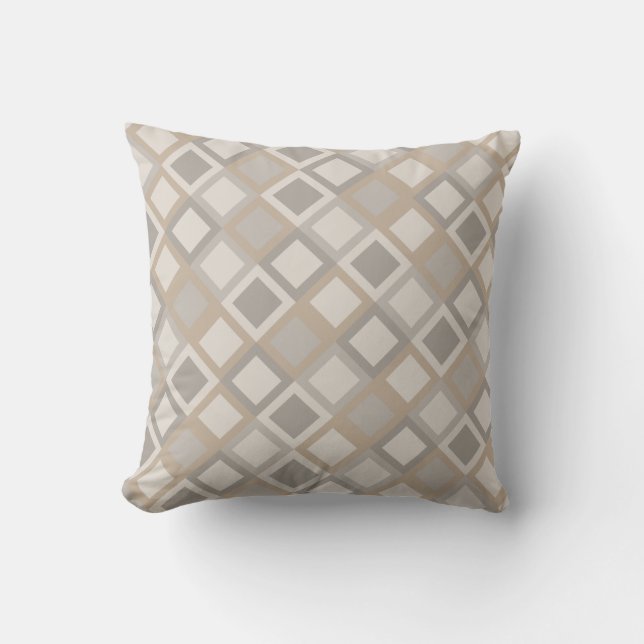 Plough & Grey Geometric Pattern Kissen (Vorderseite)