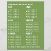 Plougher in Field, Bauer & Butcher Werbung Flyer (Hinten)