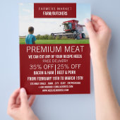 Plougher in Field, Bauer & Butcher Werbung Flyer (Hand)