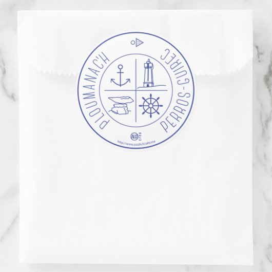 Ploumanach Perros-Guirec Runder Aufkleber (Tasche)