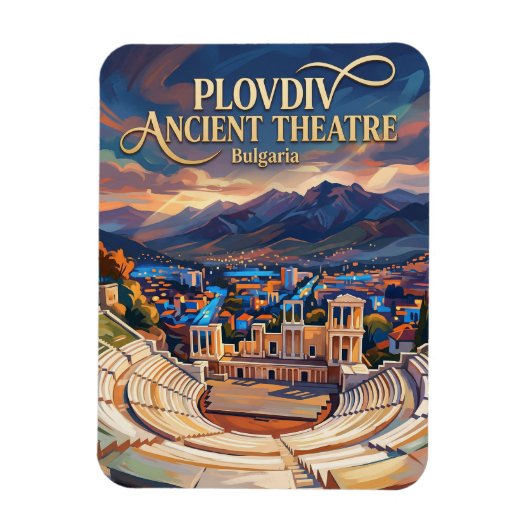 Plovdiv Antikes Theater Bulgarien Magnet (Vertikal)