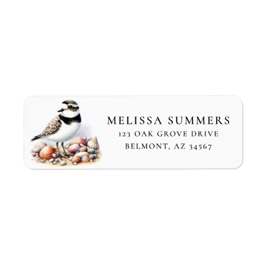 Plover and Seashells Return Address Label (Vorne)