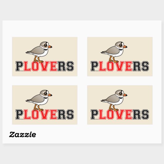 Plovers Liebe Rechteckiger Aufkleber (Blatt)