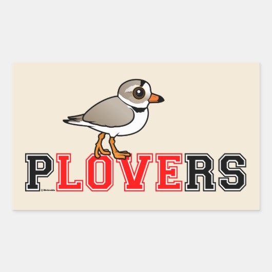 Plovers Liebe Rechteckiger Aufkleber (Vorderseite)