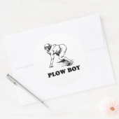 Plow Boy Runder Aufkleber (Umschlag)