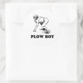Plow Boy Runder Aufkleber (Tasche)