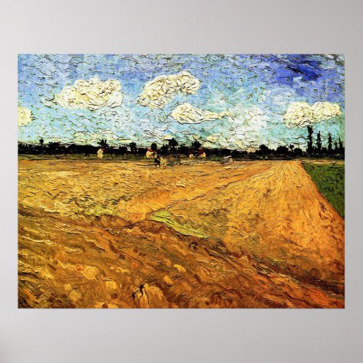 Plowed Field (die Furrows) von Vincent van Gogh Poster (Vorne)