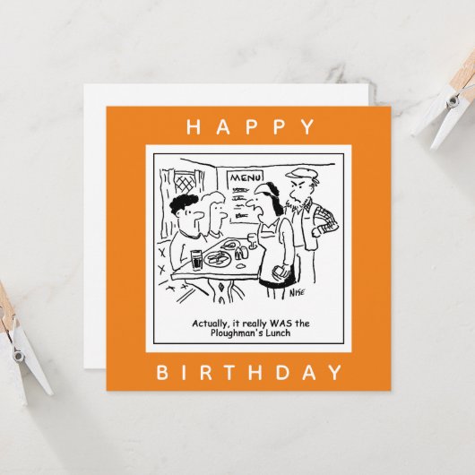 Plowman's Lunch Pub Menu Cartoon Karte (Vorderseite/Rückseite Beispiel)