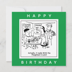 Plowman's Lunch Pub Menu Cartoon Karte