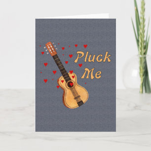 Pluck Me Valentine Guitar Feiertagskarte