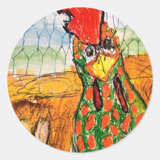 Plucky Chicken Runder Aufkleber