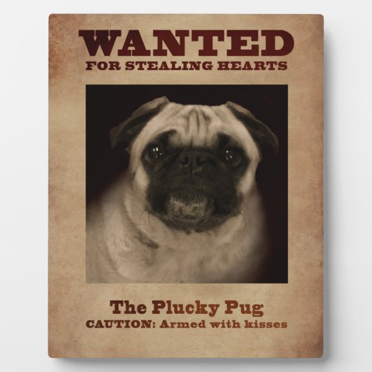 Plucky Mops Plaque Fotoplatte (Vorderseite)